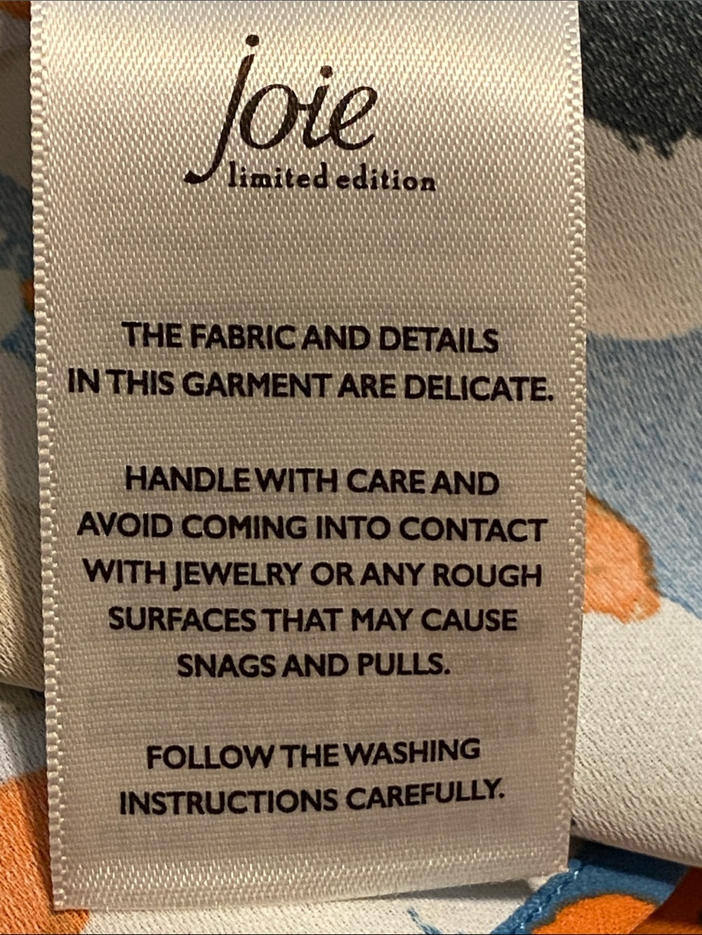 JOIE LIMITED EDITION FLORAL BLOUSE Pleats & Ruffles Blue Cream Orange & Black - Picture 9 of 9
